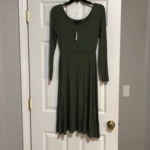 Cotton Long-sleeve Green Dress (Brand New)